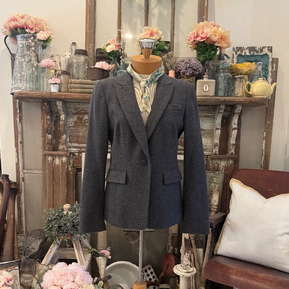 BANANA REPUBLIC BLAZER | Grey WOOL Crew JACKET | LINED Classic TAILORED | 6 - Picture 13 of 13